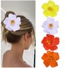 Vodolo Hawaiian Flower Hair Clips for Women,4Pcs 3.5 Inch Artificial Flower Clips,Plumeria Hibiscus Hairclip for Beach Party,Cute Summers Tropical Flower Bow Hair Accessories for Girls Holiday Gifts