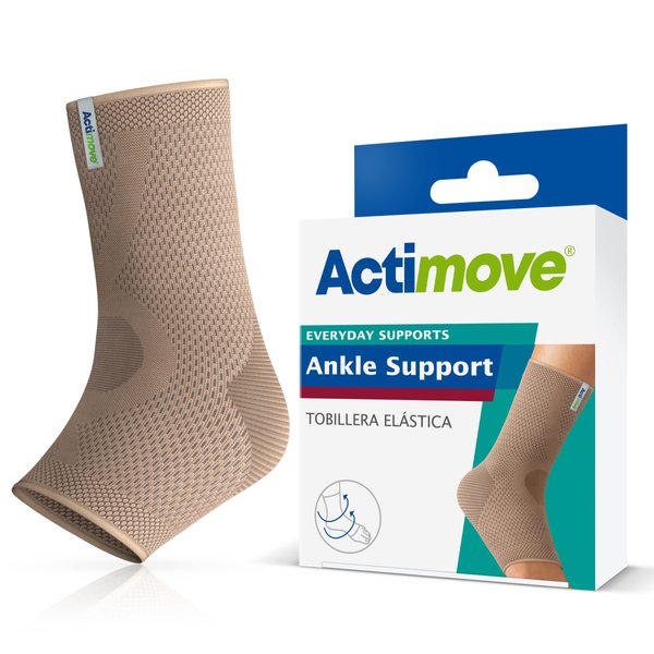 Actimove® Everyday Supports Ankle Support - Helps with Pain Relief and Swelling – For Chronic Ankle Pain and Overuse Ankle Injuries – Left/Right Wear – Beige, Medium