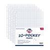 50ct 20-Pocket Coin Pages - Coin Pocket Pages for 2 x 2 Inch Cardboard Coin Holders, 11 Holes for Coin Binder, Coin Collecting Album Protectors, Coin Collection Storage