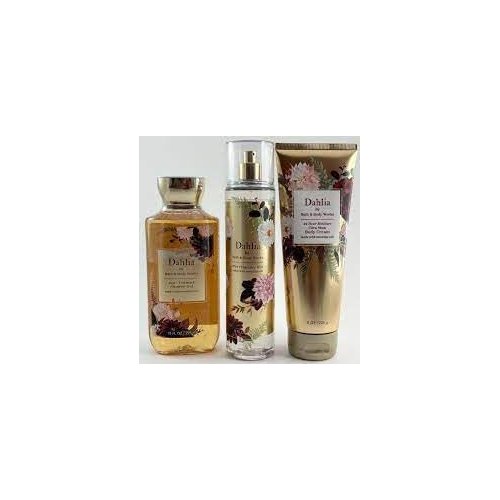 Bath & Body GIFT SET BODY CARE Full Size [3 pieces] Body Cream / Shower Gel / Fragrance Mist (Packaging may vary) (Full Size, DAHLIA)