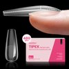 Beetles Tipex Instant Apex Nail Tips, 480Pcs Pre-building & Pre-Etched Tipex Gel Nail Tips, Thick Strong Acrylic Nails Clear Full Cover Long Coffin False Nails for Flat Nails Deep Curve