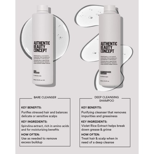 Authentic Beauty Concept Deep Cleansing Shampoo | Purifying Cleanser | Removes Impurities & Grease | All Hair Types | Vegan & Cruelty-free | Sulfate-free | 10.1 fl. oz.
