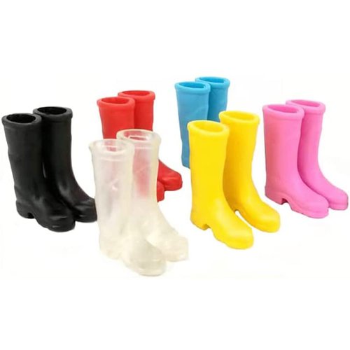 LUOZZY 6 Pairs Miniature Rain Boots Dollhouse Accessories Mini Rain Boots for Kids Pretend Play Small Rain Shoe Fairy Garden Mini House Decoration, Assorted Color…