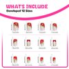 24Pcs Christmas Press on Nails Short Square Fake Nails Christmas Holly Leaves with Glitter Full Cover Tip Glue on Nails Glossy Designs Red French Tip False Nails Winter Xmas Nail Decorations for Women