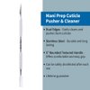 Mehaz Stainles Steel Mani-Prep Cuticle Pusher & Cleaner, 5"