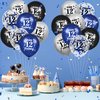 RUMIA Blue 12th Birthday Balloons 24Pcs Navy Blue Black Silver Happy 12th Birthday Latex Balloons Confetti Balloons for Boy Girls 12th Birthday Anniversary Party Decorations Supplies 12 inches