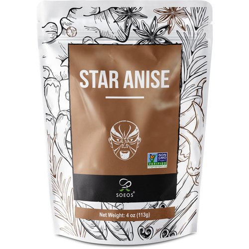 Soeos Star Anise, Anise Seeds, Whole Chinese Star Anise Pods for Baking and Tea, Star Anise Whole, 4 oz