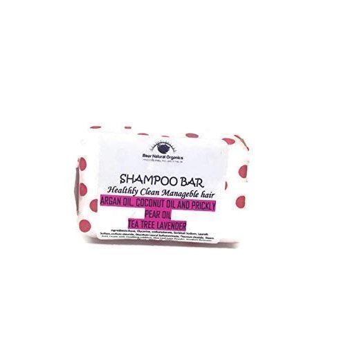 All Natural Eco-Friendly Lavender Tea Tree Solid Shampoo Bar for Normal-Dry or Frizzy Hair, Frizz or Clurly & All Hair Types with Argan Oil, Coconut Oil and Prickly Pear Oil 2.20oz Chemical free.