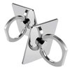 [2 Pack] Square Sparkling Cell Phone Ring Holder Stand,360 Degree Rotation and 180 DegreeAdjustable Finger Ring Kickstand with Polished Metal Phone Grip (Silver)
