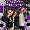Black Purple Birthday Decorations for Women Girls Men, Purple and Silver Party Decorations Happy Birthday Backdrop Banner Confetti Star Silver Black Purple Balloons Arch Tablecloth Party Supplies