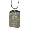 Hat Shark Keep Calm and Love Art - Military Dog Tag, Luggage Tag Metal Chain Necklace