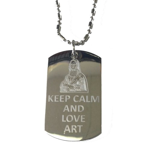 Hat Shark Keep Calm and Love Art - Military Dog Tag, Luggage Tag Metal Chain Necklace
