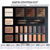 Youngfocus 14 Highly Pigmented Eyeshadows Blendable Natural Look Shimmer and Matte Eyeshadow Palette, 6 Natural Waterproof Eyebrow Powders, 3 Contour Powders, Lasting Multi-Finish Cosmetics Gift Kit