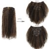 Lacer Hair Short Length Clips in Hair Extensions Afro Kinky Curly Human Hair Extensions for Black Women Piano Natural Black Mixed with Dark Brown 4B 4C Hair 120g Double Weft P#1B/4 AC 10 Inch