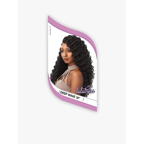 Sensationnel Lulutress Crochet Braiding hair - crochet braids hair extensions Kanekalon synthetic locs twists braids - LULUTRESS DEEP WAVE 18 Inch (1 pack, 1B)