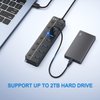 ONFINIO USB Hub 3.0, 7-Port USB Hub Splitter with Individual On/Off Switches and Lights, 3.2ft/1m Long Cable Compatible with MacBook, Laptop, Surface Pro, PS4, PC, Flash Drive, Mobile HDD