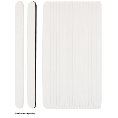 ForPro Professional Collection Super Duper File System Refills, White, 120 Grit, Manicure Nail File, 7” L x .75“ W, 50-Count