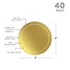 Andaz Press Round Circle Favor Gift Labels Stickers, Metallic Gold Ink, Solid Gold with Border, 40-Pack, Not Gold Foil, for Wedding Party Favors