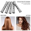 48 Pieces Hair Perm Rods Short Cold Wave Rods Plastic Perming Rods Hair Curling Rollers Curlers with Steel Pintail Comb Rat Tail Comb for Hairdressing Styling Supplies (Gray, 0.59 Inch)