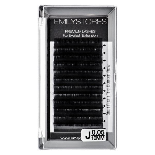 EMILYSTORES Lash Extensions 0.05mm Thickness J Curl 10mm Length Light-weight Volume Eyelashes For Eyelash Extensions(0.05,J,10mm)
