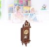 Kudoo Dollhouse Miniature 1:12 Scale Wall Clock, Wooden Vintage Dollhouse Clock Dollhouse Furniture Accessories