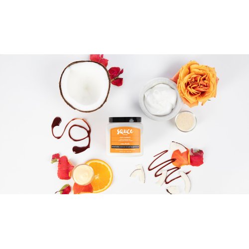 SAUCE BEAUTY Crme Brulee Curling Custard - Curl-Defining Cream for Wavy-Coily Hair - 10.5 Fl Oz Curl Enhancer with Cocoa Butter, Coconut Oil & Tangerine Oil