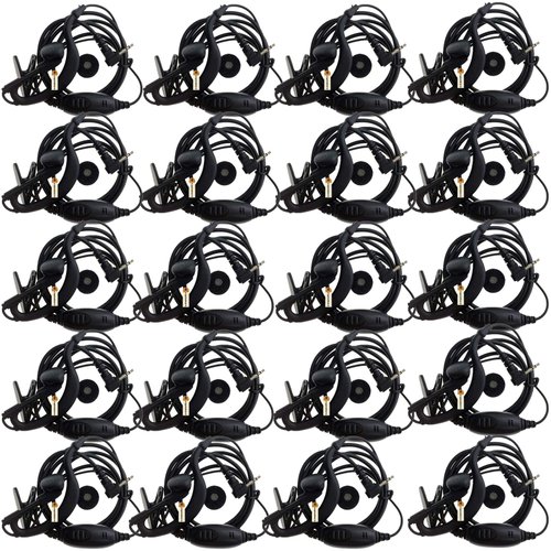 Lsgoodcare 20Pack 2.5MM 1 Pin G Shape Earhook Ear-Clip Headset Earpiece PTT and Mic Compatible for Motorola Talkabout 2 Way Radio MH230R MR350R MS350R MT350R MH230TPR Walkie Talkie