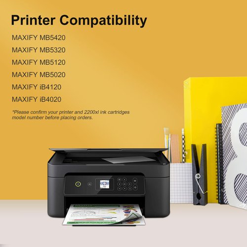 Osir Compatible Toner Cartridge Replacement for Canon Maxify PGI 2200 XL (Black, Cyan, Magenta and Yellow, 4-Pack)