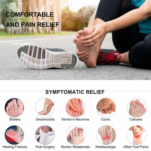 20 pcs Felt Metatarsal Pads for Women and Men, Adhesive Forefoot Pads Forefoot Cushion Pads, Ball of Foot Cushion Foot Pads for Forefoot and Sole Support, Metatarsalgia Mortons Neuroma