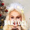 BARTOSI Light Up Christmas Snowflake Headband Xmas Headbands LED Snowflakes Hair Band Christmas Hair Accessories for Women