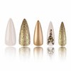 BABALAL Black Press on Nails Long Stiletto Fake Nails French Tip Stick on Nails Luxury Rhinestone Bling Design Acrylic Nails 24Pcs Matte Squoval False Nails