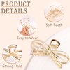 Vovii Metal Bow Claw Hair Clips for Thin/Thick Hair - Cute Bow-Shaped Hair Claw Clips with Bows for Women (Gold, Silver)