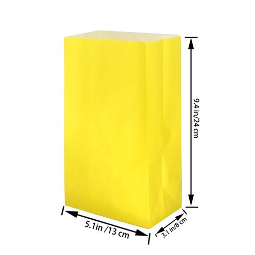 Future Life 30 pcs Solid Color Party Favor Paper Bags, 5.2 * 3.2 * 9.6 Inch, Food Safe Kraft Paper and Ink, Natural (Biodegradable), Vivid Colored, Gift Bags, Give Away Bags.