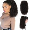 Curly Drawstring Ponytail for Black Women 14" Kinky Curly Natural Look Synthetic Hair Clip On Ponytails Extension for Women (Cholocate Brown #4)