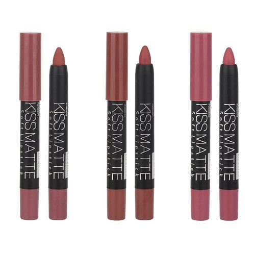 GHFCZOO 3pcs Nude Beige Matte Lip Liner and Lipstick Set, Chestnut Brown and Mauve Thick Matte Lip Crayons, 24-Hour Long-Lasting Waterproof Lipstick (05&06&09, 3pcs/set)