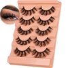 False Eyelashes Wispy 18MM Lashes 3D Faux Mink Lashes Fluffy Pack Thick Volume Soft Strips False Lashes 5 Pairs Multipack