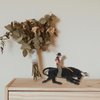 Desktop Ornaments Cowboy with Black Bull Figurine Farm Animal Cattle Figurine Western Riding Toy Playset for Bullfighter Playset Home Office Tabletop Decorative Human Figures Toys