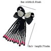 Kids Ponytail Hair Extension Braid Girls Braided Ponytail Hair Extension Clip On Go For Girls Beads,Black Hair Band & Bow Included,Detachable and Reusable (black)