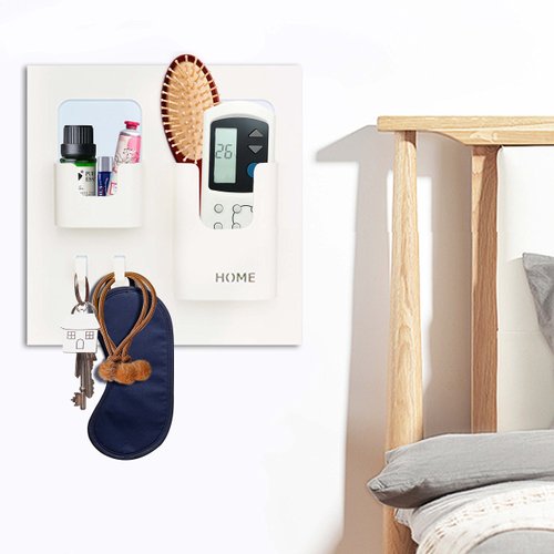 Easy Eco Life 3 tier, Bedside Shelf Accessories Organizer- Wall Mount Self Stick on,Ideal for Glasses,Remote,Earphone, Cell Phone Charger,Manicure Kit