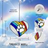 LASTINGTAILS Rainbow Bridge Dog Memorial Gifts – Stained Glass Heart Paw Print Suncatcher for Loss of Dog Sympathy Gift, Pet Remembrance and Dog Passing Away Gifts