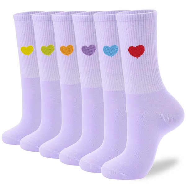 inhees Women's Cotton Crew Socks,6Pairs Thin Above Ankle Above High Bootie Dress Socks Gifts for Women