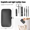 Christmas Stocking Stuffers Nail Clippers Set Nail Kit 7 in 1 Manicure Set Pedicure Tools for Feet Fingernail Toenail Clippers Mens Grooming Kit Christmas Gifts with Gift Box Nail Care Kit, Black