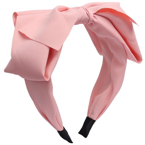 HIFANMM Bow Headband Big Bowknot Headbands for Women Girls, Knotted Hair Band, Wide Turban Hair Hoop Bows Hair Accessories 1 Pcs (Pink)
