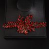Teyglen Full Red Rhinestone Wedding Hair Comb Simple Crystal Hair Piece Bridal Crystal Hair Side Comb Sparkly Crystal Headpiece Hair Jewelry Accessory for Women(Red)