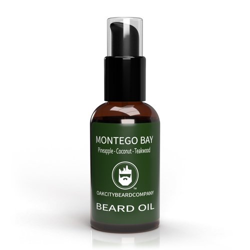 OakCityBeardCo. - Montego Bay - 2 Ounce - Beard Oil - Beard Conditioner - Pineapple - Coconut - Teakwood - Women Love this Scent!