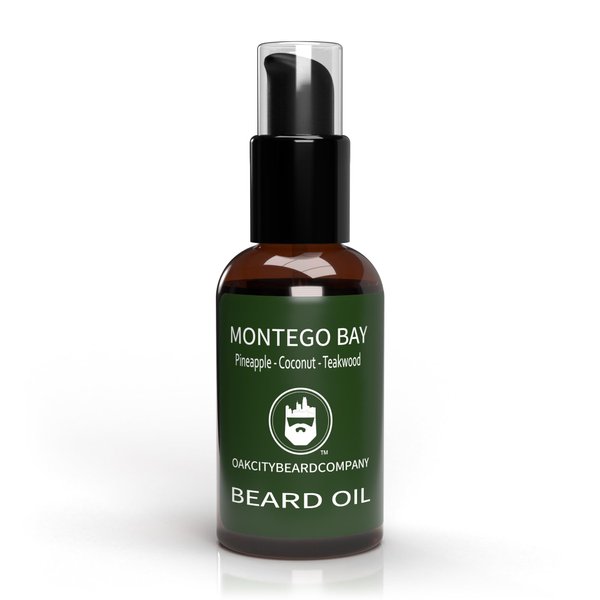 OakCityBeardCo. - Montego Bay - 2 Ounce - Beard Oil - Beard Conditioner - Pineapple - Coconut - Teakwood - Women Love this Scent!