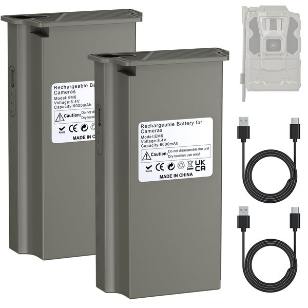 Quirkygame 2 Pack Reveal Hunting Camera Battery Pack - Compatible with Game Trail Hunting Camera X, X Pro,Pro 3.0, X Gen 2.0,X Gen 3.0,XB,SK Models - Convenient Rechargeable Lithium Battery Pack