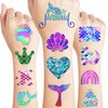 Generic Mermaid Scale Temporary Tattoos Stickers Mermaid Themed Tattoos Stickers Party Decoration Supplies Party favors for Kids Adults Themed Cute Kids Boy Gifts Ideal School Prizes Rewards, Blue