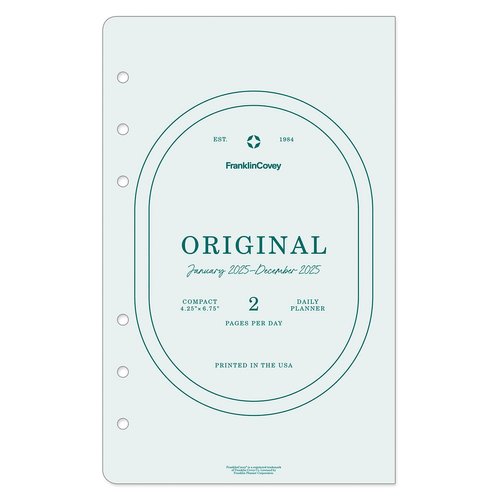 FranklinCovey - Original Planner Refill | Two Pages Per Day - Ring-Bound Planner (Compact, Jan 2026 - Dec 2026)