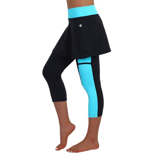 ANIVIVO Skirted Legging (Black), Women's High Waist 90% Polyester, 10% Spandex Tennis Skirt with Pockets, X-Small